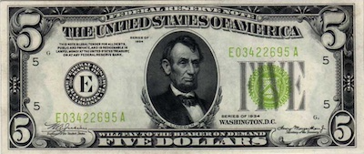 $5 Federal Reserve Notes