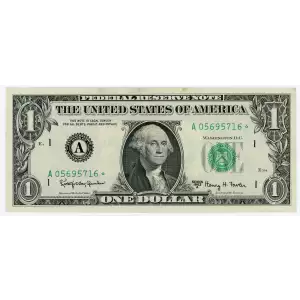 $1 1963-A. Green seal. Small Size $1 Federal Reserve Notes 1901-A*