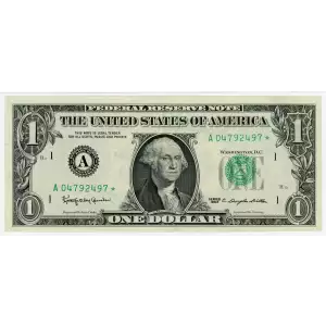 $1 1963 Green seal. Small Size $1 Federal Reserve Notes 1900-A*