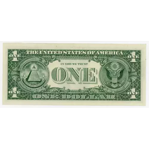 $1 1969-B. Green seal. Small Size $1 Federal Reserve Notes 1905-A*