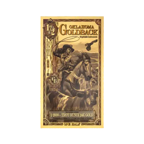 1/2 Oklahoma Goldback (24K Gold)