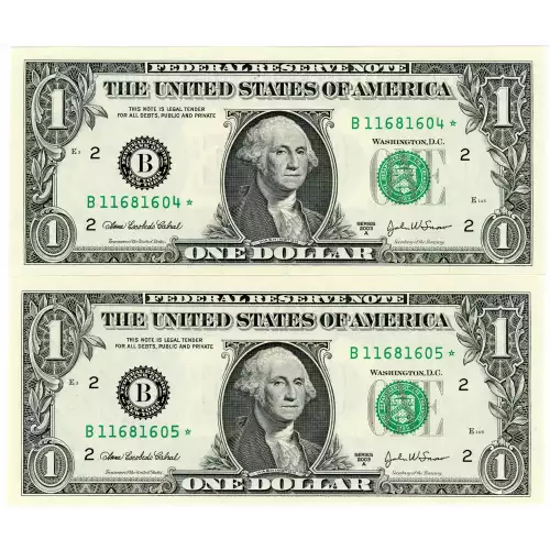 $1 2003-A. Green seal. Small Size $1 Federal Reserve Notes 1931-F*