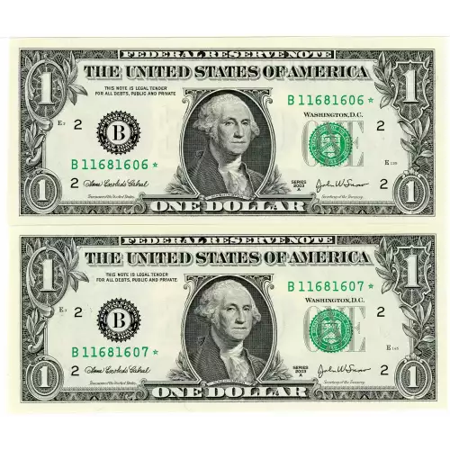 $1 2003-A. Green seal. Small Size $1 Federal Reserve Notes 1931-F*