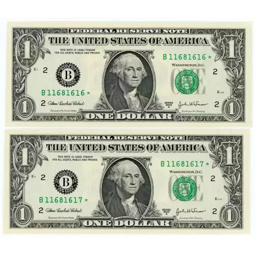 $1 2003-A. Green seal. Small Size $1 Federal Reserve Notes 1931-F*