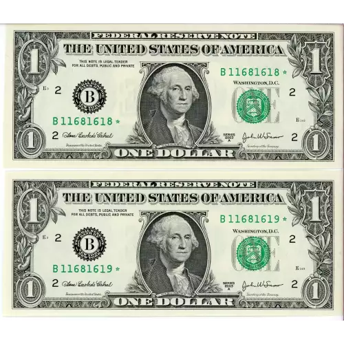 $1 2003-A. Green seal. Small Size $1 Federal Reserve Notes 1931-F*