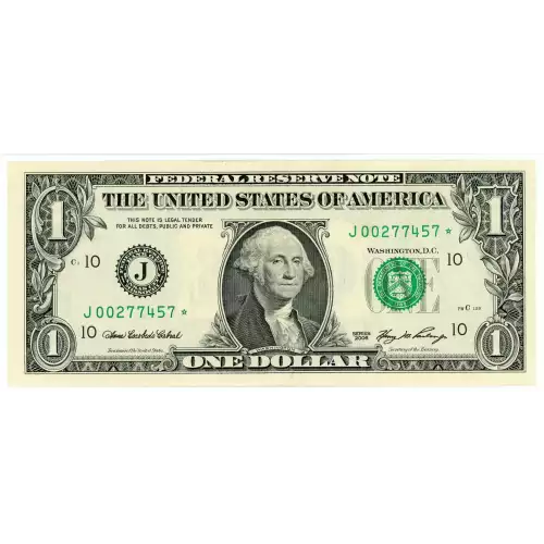 $1 2006 Green seal. Small Size $1 Federal Reserve Notes 1933-J*