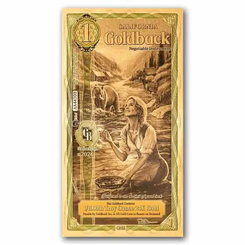 1 California Goldback - Aurum Gold Foil Note (24k) - Alpha Series (3)