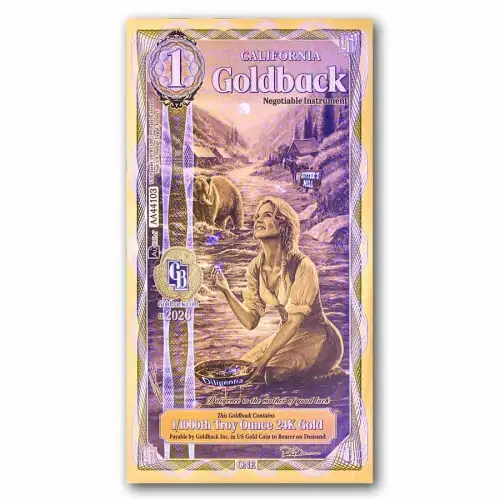 1 California Goldback - Aurum Gold Foil Note (24k) - Alpha Series (2)
