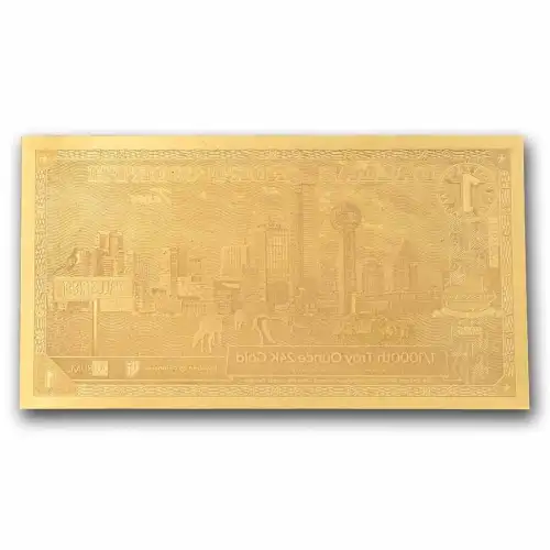 1 Dallas Fort Worth Texas Goldback Gold Note (24k Gold) (2)
