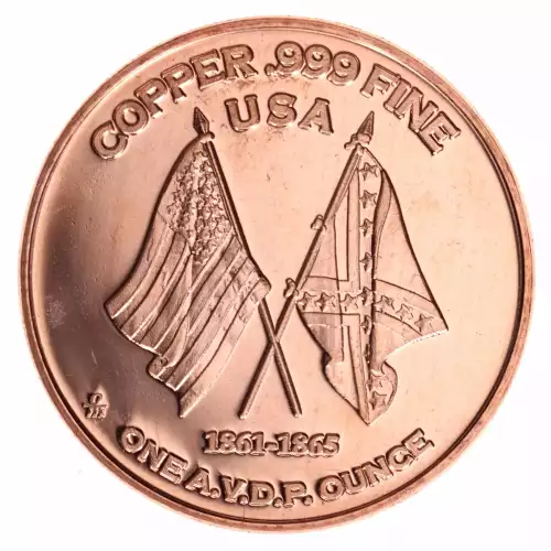 1 oz .999 Copper Round - 150th Anniversary US Civil War