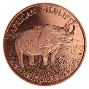 1 oz .999 Copper Round - African Wildlife Rhino (2)