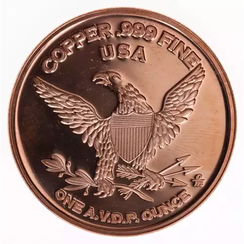 1 oz .999 Copper Round - African Wildlife Rhino