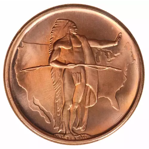 1 oz .999 Copper Round - American Indian Series Oregon Trail