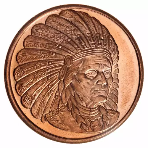 1 oz .999 Copper Round - American Indian Series Warrior