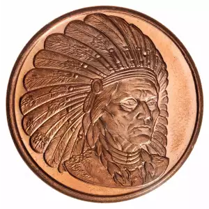 1 oz .999 Copper Round - American Indian Series Warrior