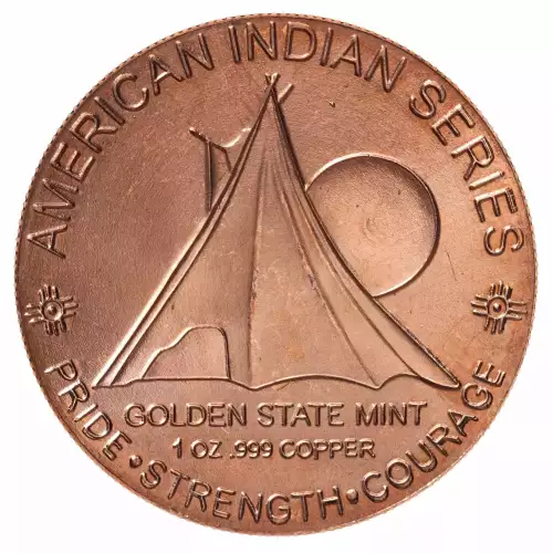 1 oz .999 Copper Round - American Indian Series Warrior (2)
