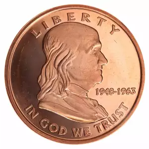 1 oz .999 Copper Round - Benjamin Franklin (2)