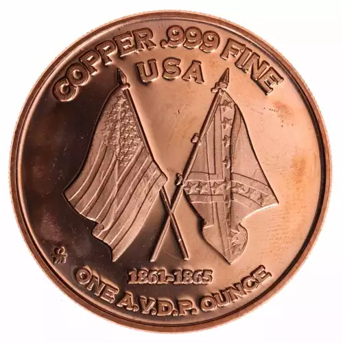 1 oz .999 Copper Round - Civil War Robert E Lee