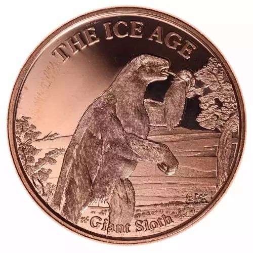 1 oz .999 Copper Round - Giant Sloth