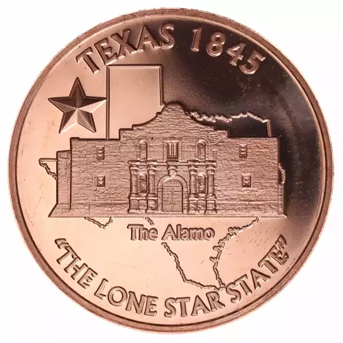 1 oz .999 Copper Round - Lone Star State Texas