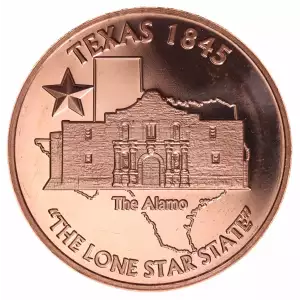 1 oz .999 Copper Round - Lone Star State Texas