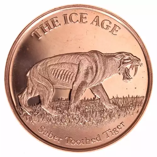 1 oz .999 Copper Round - Saber Toothed Tiger