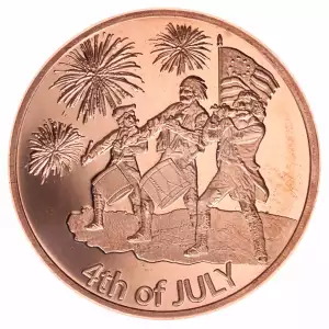 1 oz .999 Copper Round - USA 4th of July