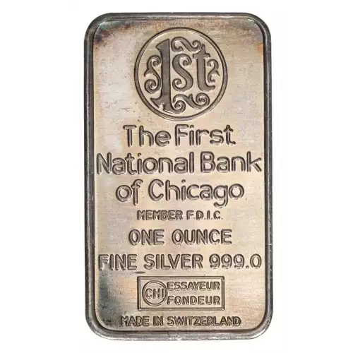 1 oz Silver Art Bar - Chase Tower  The First National Bank of Chicago