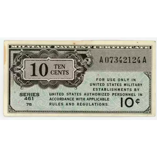 10 Cent Military Payment Certificate, Series 472  