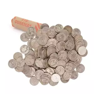 $10 Face Value Roll - 90% US Silver Washington Quarters