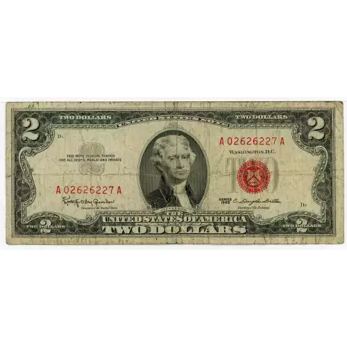 $2 1963 red seal. Small Legal Tender Notes 1513