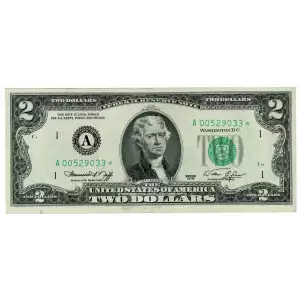 $2 1976 Green seal Small Size $2 Federal Reserve Notes 1935-A*