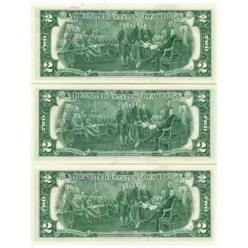 $2 1976 Green seal Small Size $2 Federal Reserve Notes 1935-A (2)