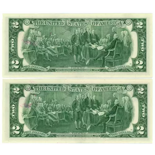 $2 1976 Green seal Small Size $2 Federal Reserve Notes 1935-A