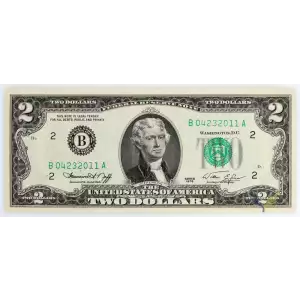 $2 1976 Green seal Small Size $2 Federal Reserve Notes 1935-B*