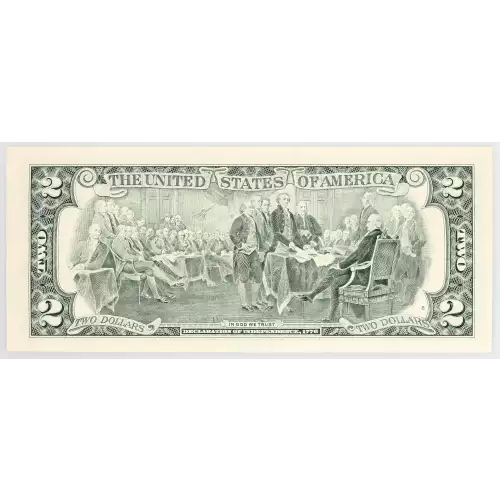 $2 1995 Green seal Small Size $2 Federal Reserve Notes 1936-F (2)