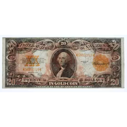 $20 1922 Gold Gold Certificates 1187