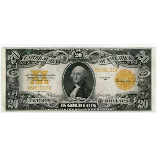 $20 1922 Gold Gold Certificates 1187