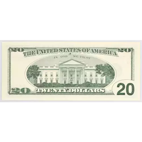 $20 1996 blue-Green seal. Small Size $20 Federal Reserve Notes 2084-E*