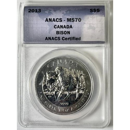 2013 Canada $5 Silver .9999 Fine 1 oz Bison