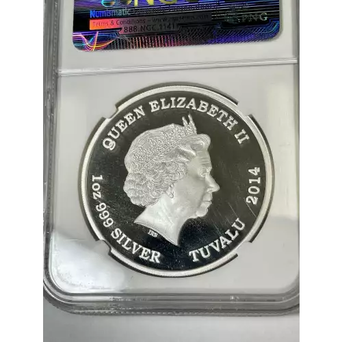 2014 Tuvalu American Alligator Fun Show Release .999 Fine Silver $1 (4)