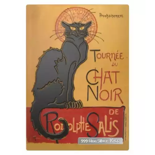 2015 Niue $1 Vintage Mini Posters- CHAT NOIR 1/2 oz  Silver Coin (4)