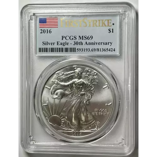 2016 $1 Silver Eagle Silver Eagle - 30th Anniversary First Strike First Strike (2)