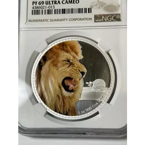 2016 Niue .999 Fine Silver Colorized Kings of the Continent African Lion $2