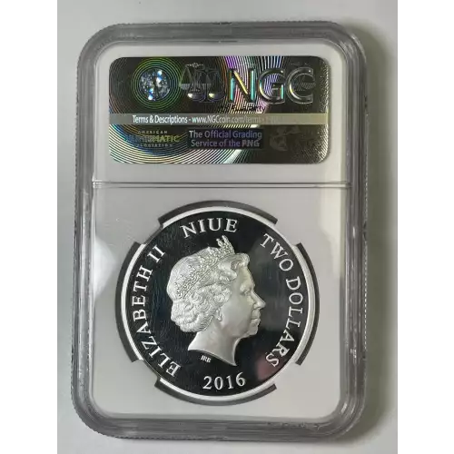 2016 Niue .999 Fine Silver Colorized Kings of the Continent African Lion $2