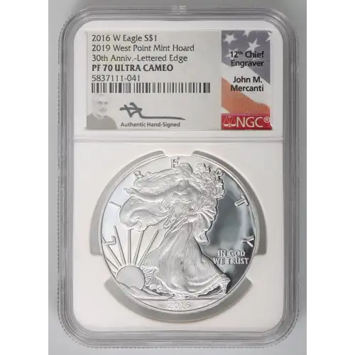 2016 W 2019 W. Point Mint Hoard 30th Anniv.-Lettered Edge ULTRA CAMEO