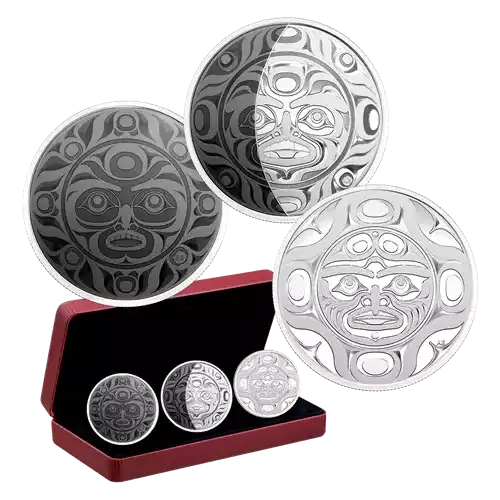 2017 Phases of the Moon - 2 oz. Pure Silver 3-Coin Set
