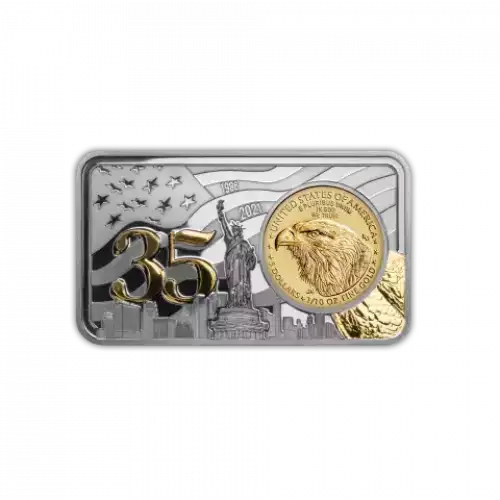 2021 35th Ann. Gold Eagle 1/10oz & 1oz Silver (3)