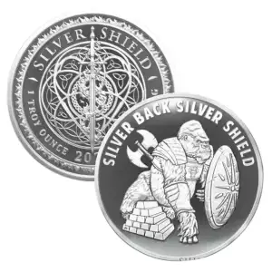 2021 Silver Backed Silver Shield  1 oz .999 Proof Silver Round