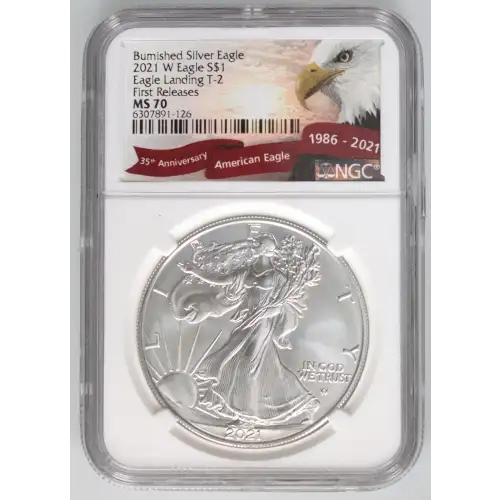 2021 W Eagle Landing T-2 First Releases Burnished Silver Eagle (3)